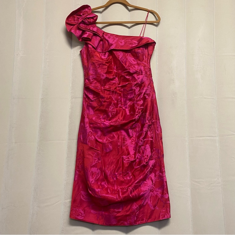 Teri Jon Rickie Freeman Womens Dress Size 10 Jacquard Designer Luxury Prom Hoco